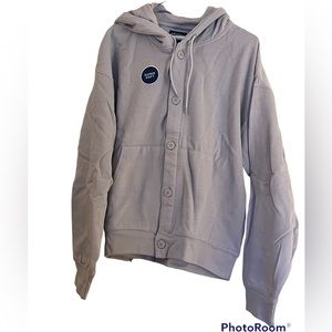 Arizona: Men’s SOFT Light Grey Large Cardigan Hoodie NWT